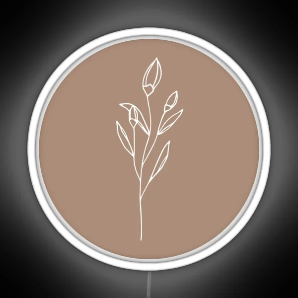 Delicate Floral Line Art RGB Neon Sign