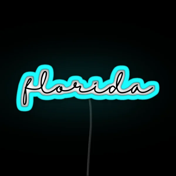 Delicate Florida Font RGB Neon Sign