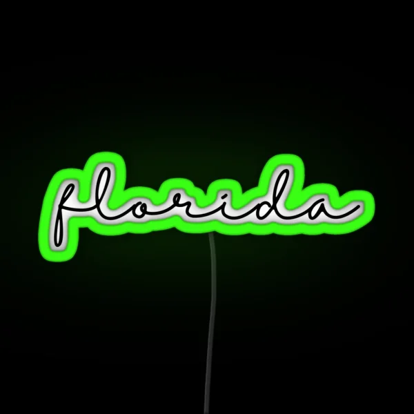 Delicate Florida Font RGB Neon Sign