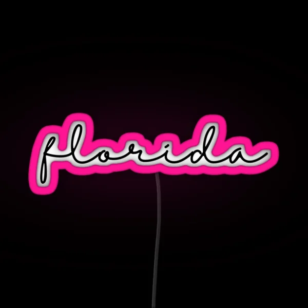 Delicate Florida Font RGB Neon Sign