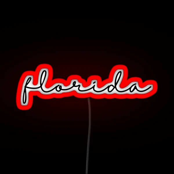 Delicate Florida Font RGB Neon Sign