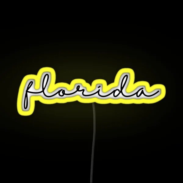 Delicate Florida Font RGB Neon Sign