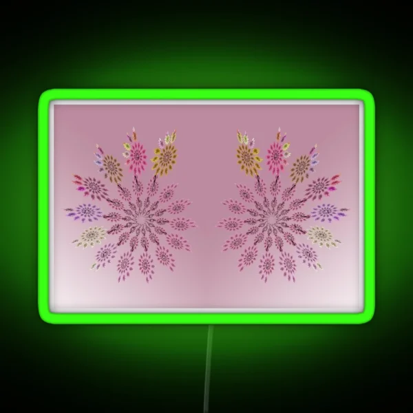 Delicate Fractal Flower Stars Boho Vintage RGB Neon Sign