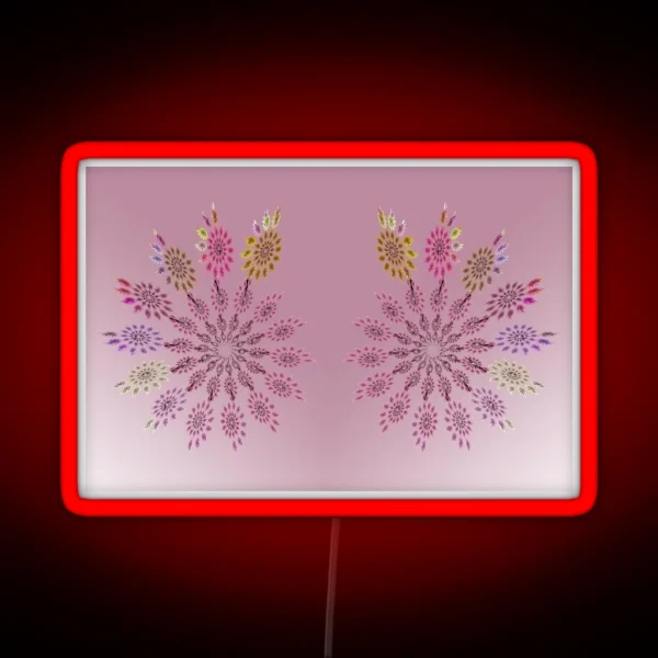 Delicate Fractal Flower Stars Boho Vintage RGB Neon Sign