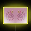 Bohemian Inspired Rainbow Fractal Floral Pattern Neon Sign Art Decor
