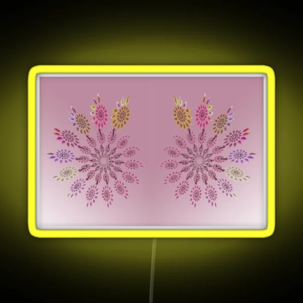 Delicate Fractal Flower Stars Boho Vintage RGB Neon Sign