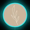 Elegant botanical design neon sign with delicate leaf line art.