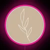 Soft glow of delicate leaf line art in vibrant colors