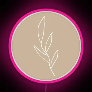Delicate Leaf Line Art RGB Neon Sign