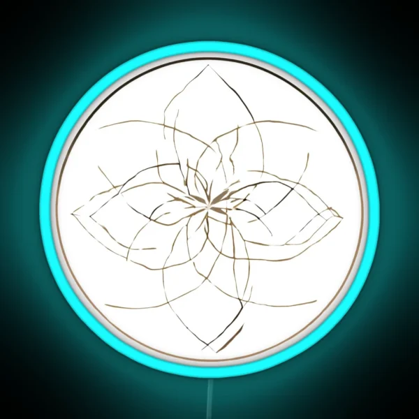 Delicate Mandala Flower Art RGB Neon Sign