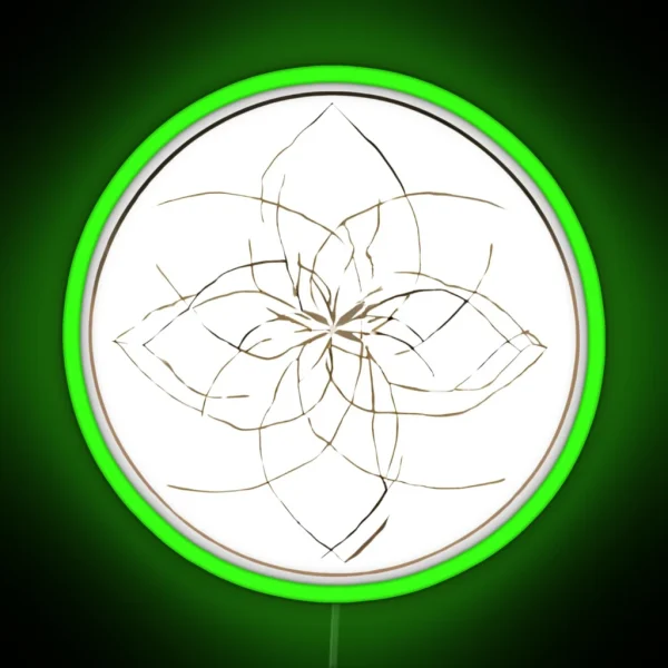 Delicate Mandala Flower Art RGB Neon Sign