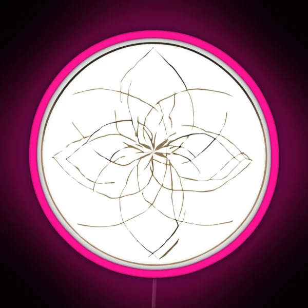 Delicate Mandala Flower Art RGB Neon Sign