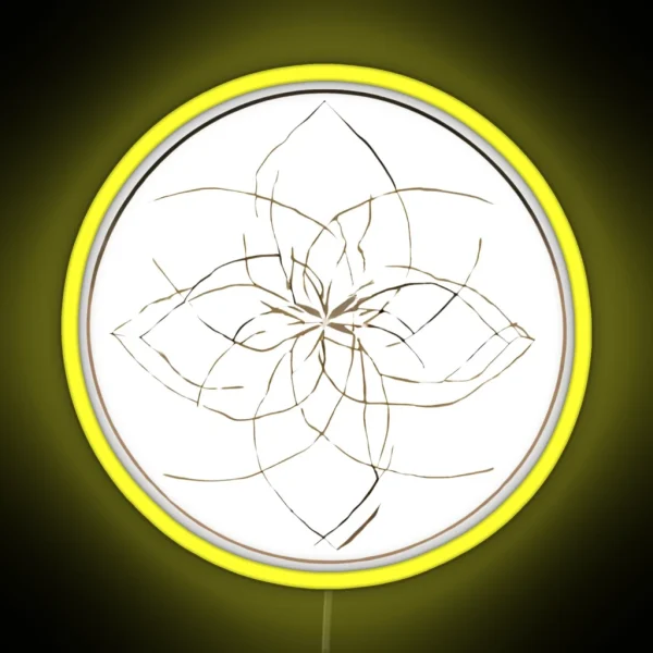 Delicate Mandala Flower Art RGB Neon Sign