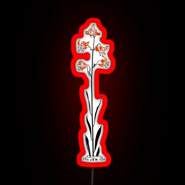 Delicate Orange Lilies RGB Neon Sign