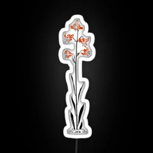 Delicate Orange Lilies RGB Neon Sign