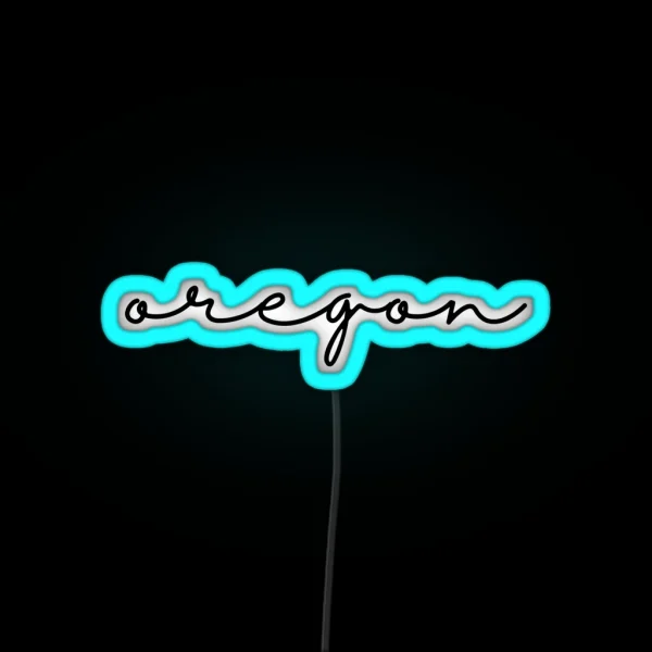Delicate Oregon Font RGB Neon Sign
