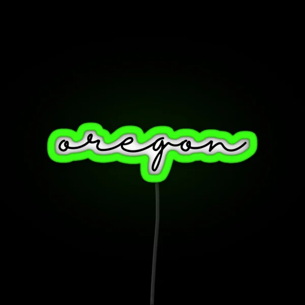 Delicate Oregon Font RGB Neon Sign