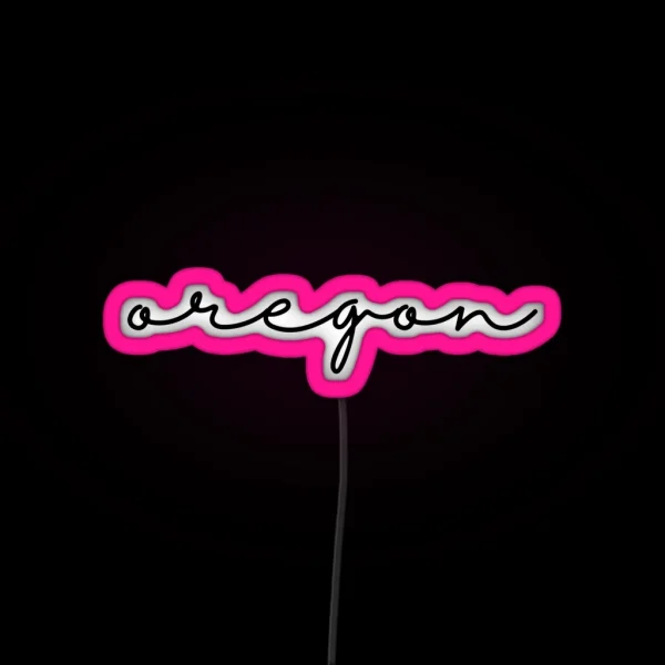Delicate Oregon Font RGB Neon Sign