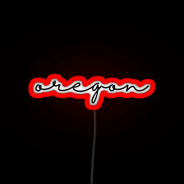 Delicate Oregon Font RGB Neon Sign