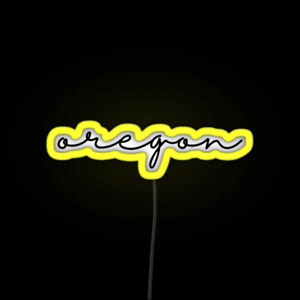 Delicate Oregon Font RGB Neon Sign