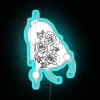 RGB neon wall decor with delicate colorful glowing lettering artwork