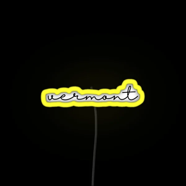Delicate Vermont Font RGB Neon Sign