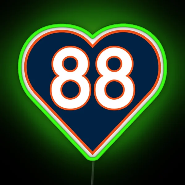 Demaryius Thomas Heart 88 RGB Neon Sign