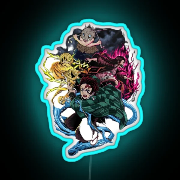 Demon Slayer Squad RGB Neon Sign