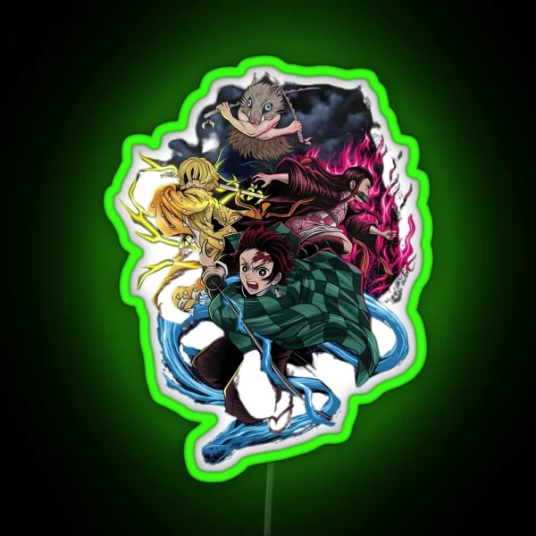 Demon Slayer Squad RGB Neon Sign