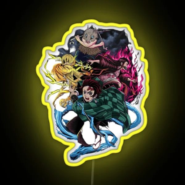 Demon Slayer Squad RGB Neon Sign