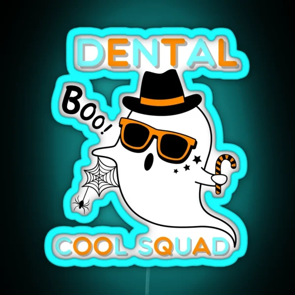 Dental Boo Crew Halloween Dentist Dentist Squad Gifts RGB Neon Sign