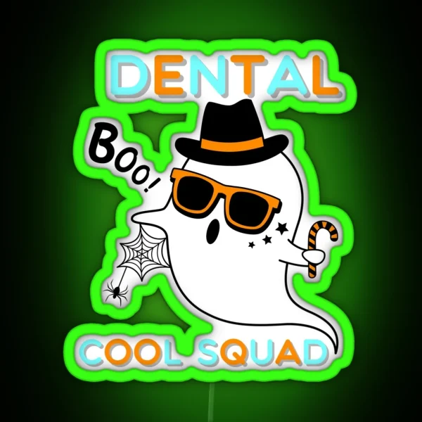 Dental Boo Crew Halloween Dentist Dentist Squad Gifts RGB Neon Sign
