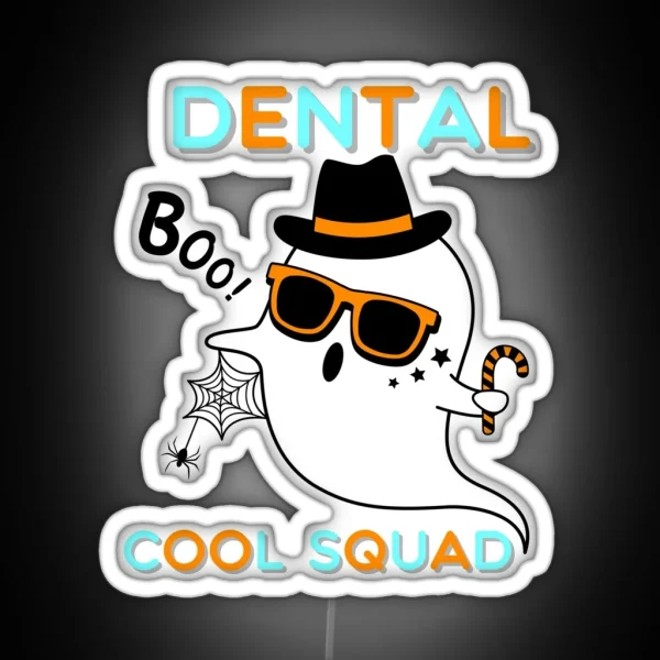 Dental Boo Crew Halloween Dentist Dentist Squad Gifts RGB Neon Sign