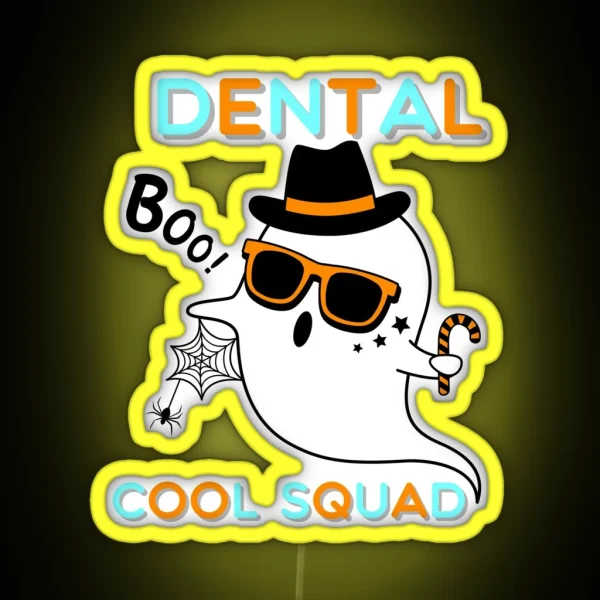 Dental Boo Crew Halloween Dentist Dentist Squad Gifts RGB Neon Sign