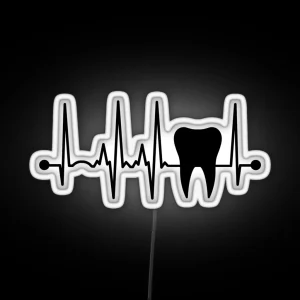 Dentist Tooth Heartbeat RGB Neon Sign