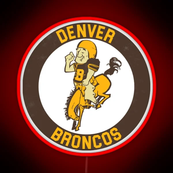 Denver Broncos Retro Fan Art Design RGB Neon Sign