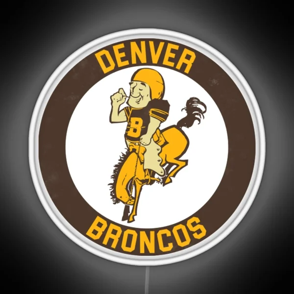 Denver Broncos Retro Fan Art Design RGB Neon Sign