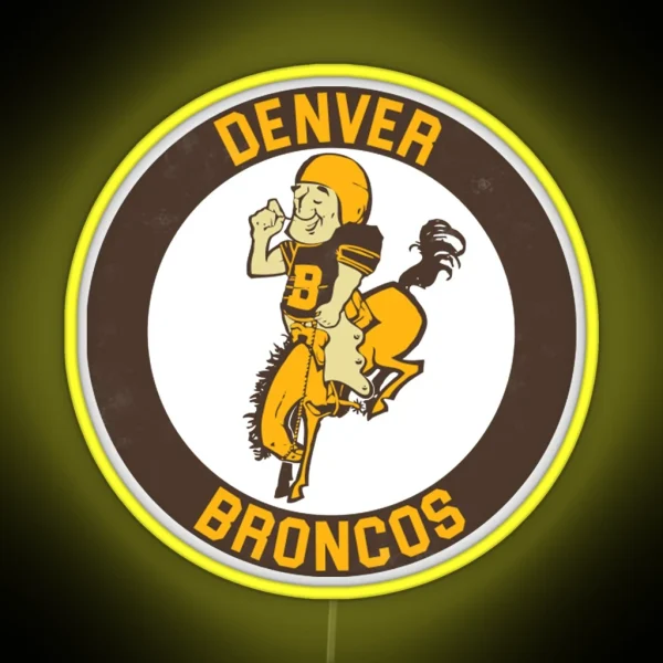 Denver Broncos Retro Fan Art Design RGB Neon Sign