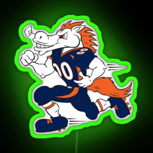 Denver Colorado Football Player Art RGB Neon Sign