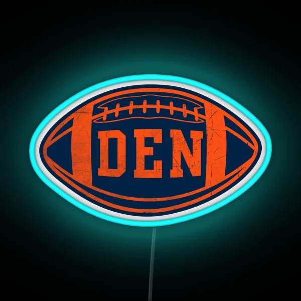 Denver Retro Throwback Football RGB Neon Sign
