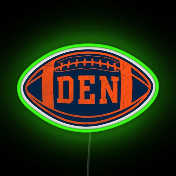 Denver Retro Throwback Football RGB Neon Sign
