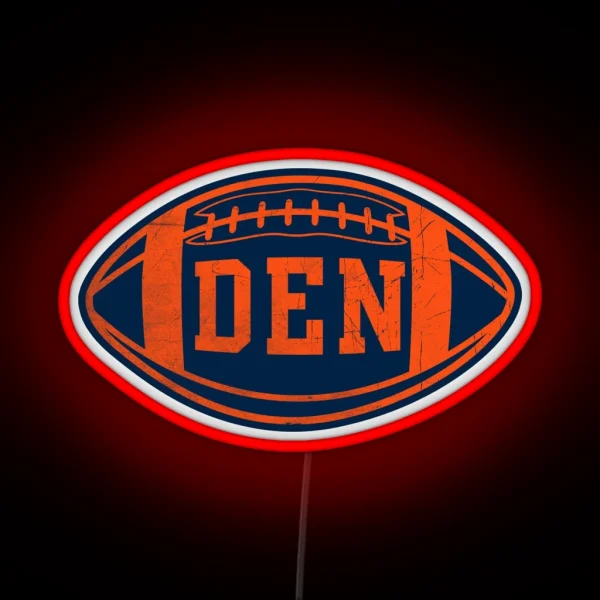 Denver Retro Throwback Football RGB Neon Sign