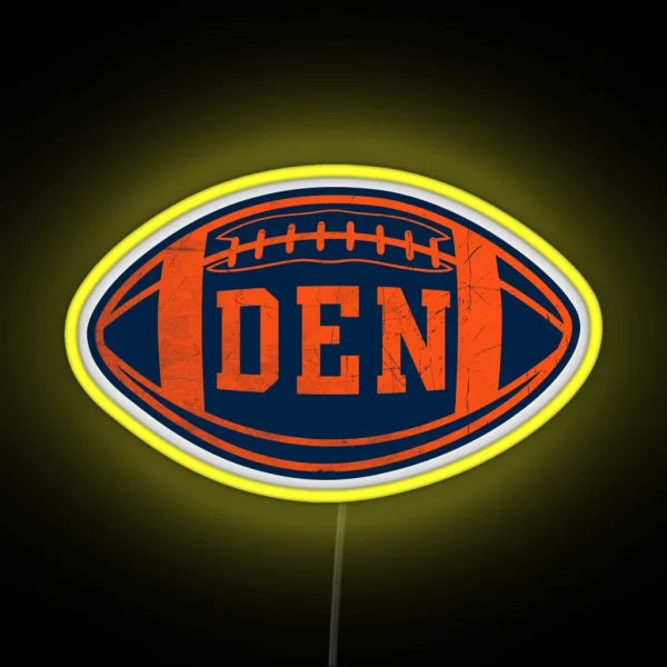 Denver Retro Throwback Football RGB Neon Sign
