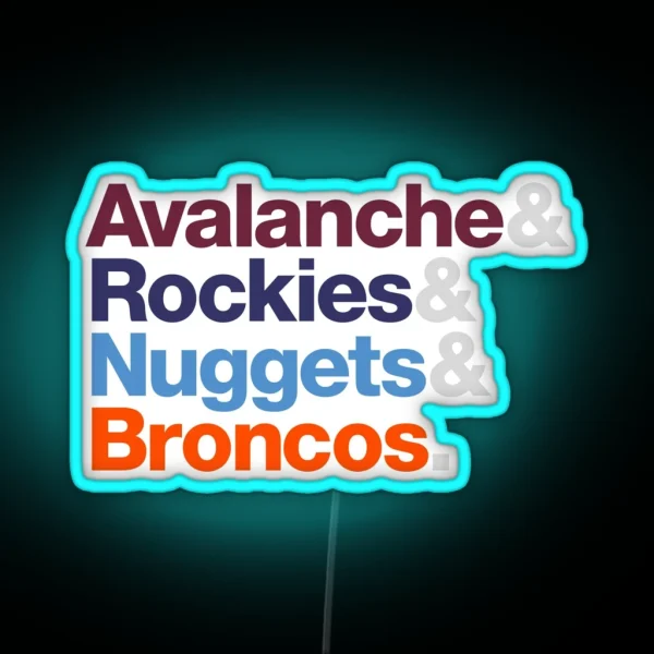 Denver Sports Teams RGB Neon Sign