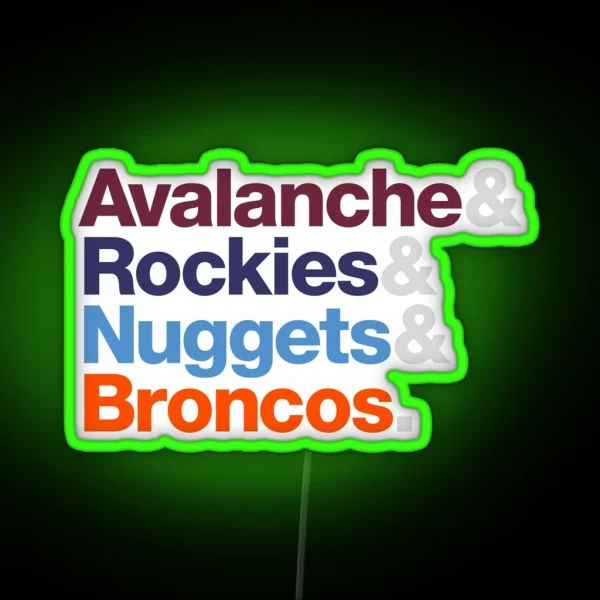 Denver Sports Teams RGB Neon Sign