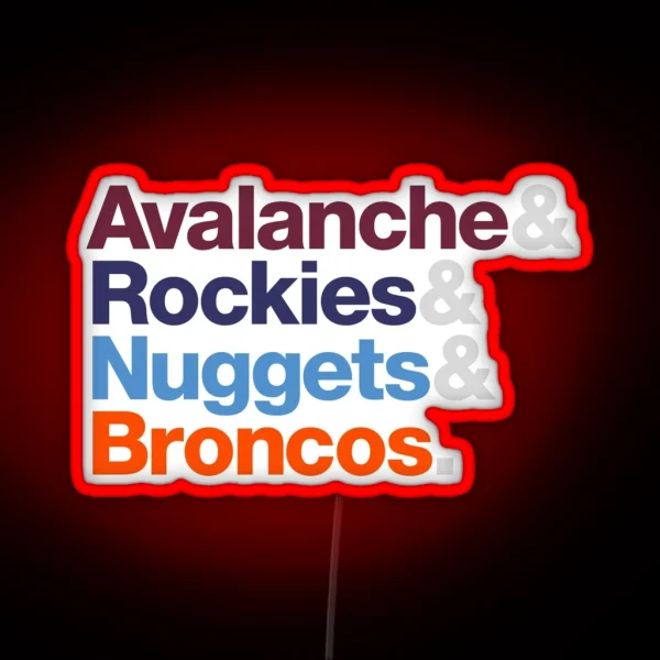 Denver Sports Teams RGB Neon Sign