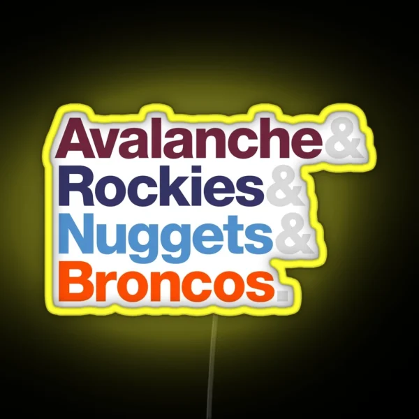 Denver Sports Teams RGB Neon Sign