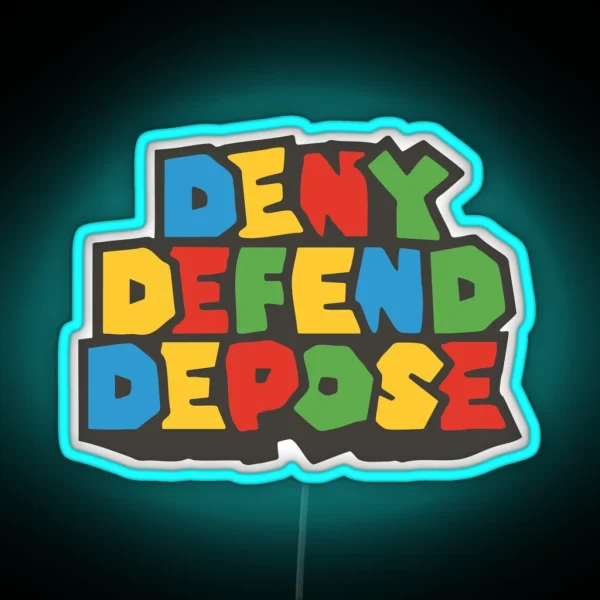 Deny Defend Depose Free Luigi Super Bro Design RGB Neon Sign
