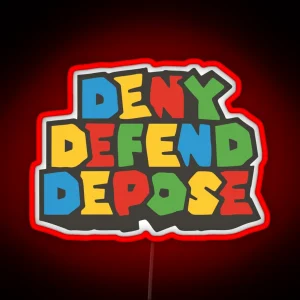Deny Defend Depose Free Luigi Super Bro Design RGB Neon Sign