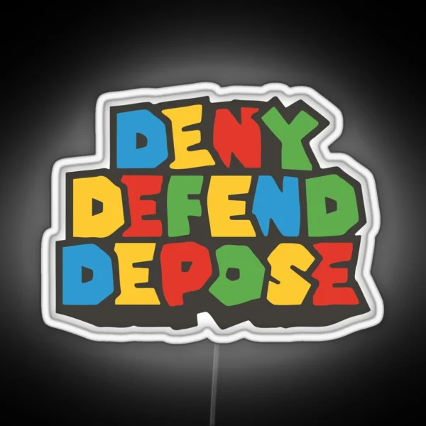 Deny Defend Depose Free Luigi Super Bro Design RGB Neon Sign